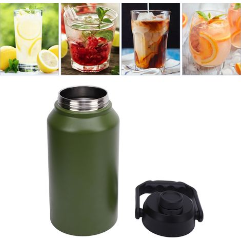Bouteille isotherme 3L avec couvercle et poignée, large ouverture, en acier inoxydable 316, idéale pour le sport, la salle de gym et le fitness. Maintient le froid pendant 48h et le chaud pendant 24h. (1/5)