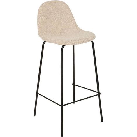 Tabouret de bar Vladi tissu beige bouclette Atmosphera (1/5)