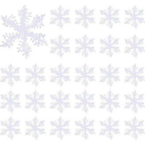 30 Pièces Flocons de Neige Blancs,Decoration Sapin Noel,Suspension Noel,Produits Suspendus Réalistes,Décoration Idéale à Suspendre au Sapin de Noël,Décoration de Noël
