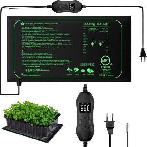 Tapis chauffant 50W avec thermostat pour semis, plantes, animaux et reptiles, sûr et durable (1/4)