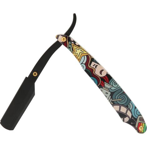 Porte-rasoir droit portable en acier inoxydable pour rasage précis - Support de rasoir de barbier pour homme à usage domestique (1/5)