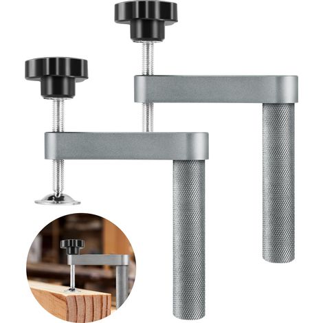 Lot de 2 colliers de serrage pour chien de 20 mm, pince de bureau, collier de serrage réglable à fixation, en alliage d'aluminium pour sculpture sur bois, ciselage, ponçage (1/5)
