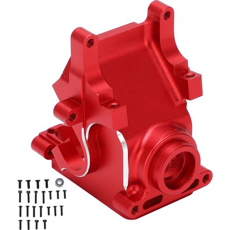 Kit Carter Boîte de Transmission Avant/Arrière Métal pour Arrma Karton 1/8 RC Typhon, Rouge (1/5)