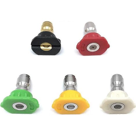 Pressure Washer Spray Nozzle 1/4'' Quick Connector Nozzle Rotation Angles Soap and Rinse Jet Stream Tips Kit Daily Tools Good for Power Washing Car Dr (1/5)
