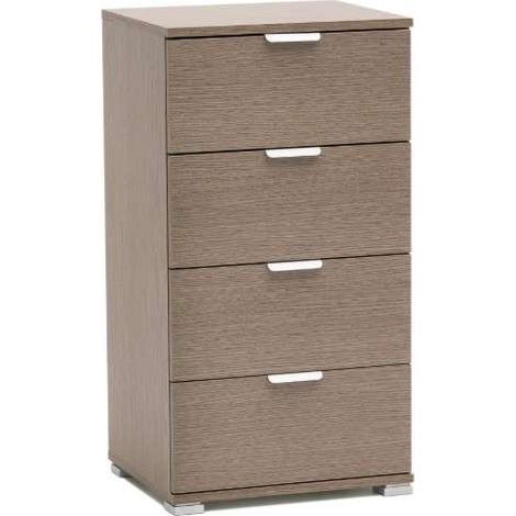 Cassettiera 4 cassetti rovere grigio già montato L45 H85 P38 - consegnato già montato (1/2)