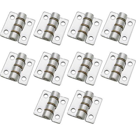 Lot de 10 mini-charnières en acier inoxydable pour boîtes à bijoux en bois, charnières invisibles pour portes de placard (1/5)