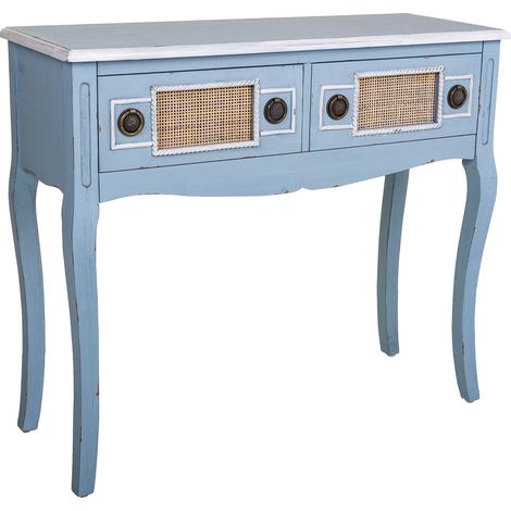 Recibidor de madera azul 90x33x77 (1/5)