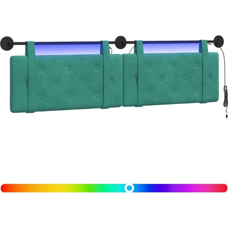 Maison Exclusive - Hängendes Kopfteil Mit LED Licht Türkis Samt