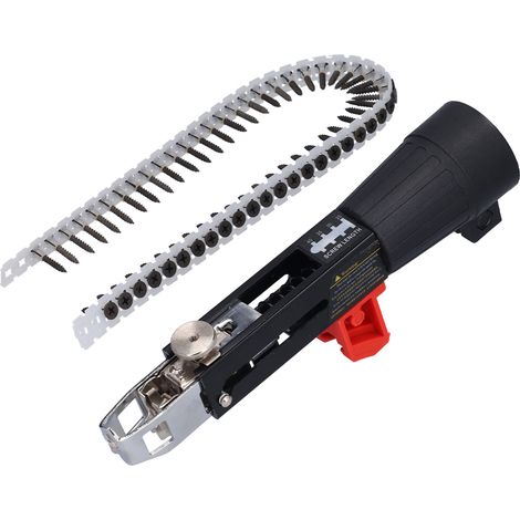 Adaptateur pistolet à clous automatique acier inox réglable tête clouage perceuse électrique avec 50 clous chaîne (1/5)