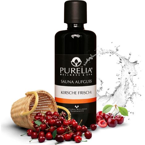 PURELIA Saunaaufguss Konzentrat Kirsche frisch 100 ml natürlicher Sauna-aufguss - reine ätherische Ö (1/5)