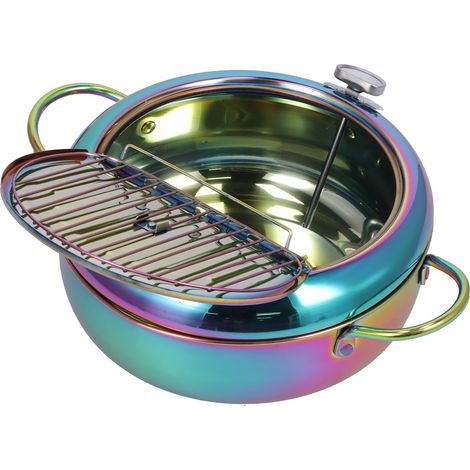 Friteuse en acier inoxydable avec thermomètre 3,2 L, casserole antiadhésive pour friture profonde, accessoire de cuisine (1/5)