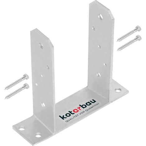 Kotarbau – Support de poteau en U 120 mm – Fixation à vis pour poteaux bois – Plaque de sol galvanisée – Résistant aux intempéries