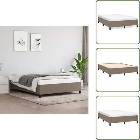 Cama de madera - vidaXL Cama sin colchón tela gris taupe 140x190 cm - Cama de dormitorio