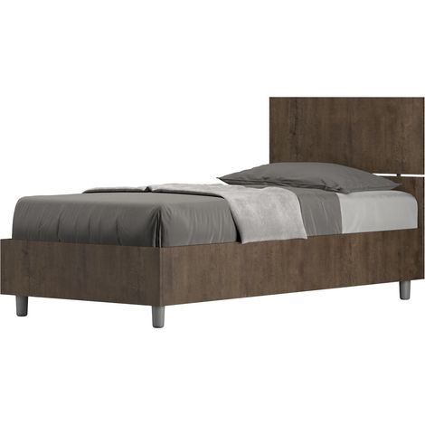 Letto Singolo 80x190 cm Senza Rete Demas Testata Dritta Noce (1/5)