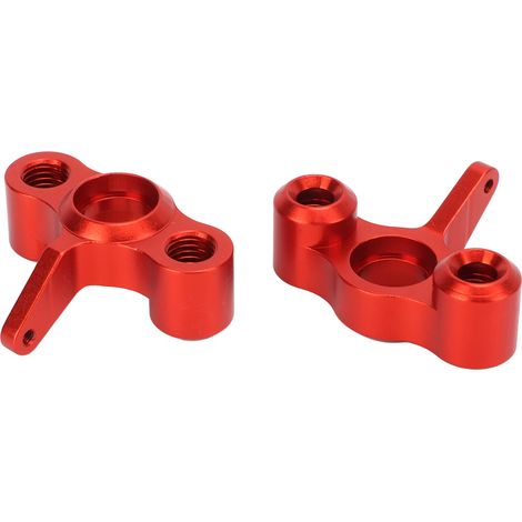 Lot de 2 fusées de direction de rechange en métal pour camion RC JLB 1/10, en alliage d'aluminium rouge. (1/5)