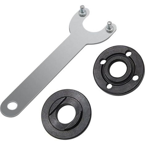Ensemble de bride de support et d'écrou de blocage pour meuleuse 5/8"-11, clé coudée en métal pour Bosch Dewalt, remplacement noir 224399-1 193465-4 224568-4 (1/5)