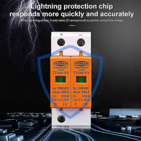 SPD Dc 1000v 20ka-40ka Home Surge Protector Protection Niederspannungs-Ableitergerät Surge Protecti (1/5)