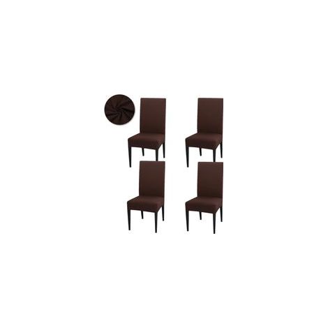 Set universeller Stretch-Stuhlhussen für Esszimmerstühle, ideal für Hochzeiten und private Feiern, Farbe: Braun. – Crezuo