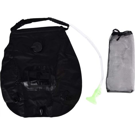 Sac de douche rétractable, non toxique, écologique et portable, à énergie solaire, idéal pour le camping et les voyages.-AquaForge (1/5)