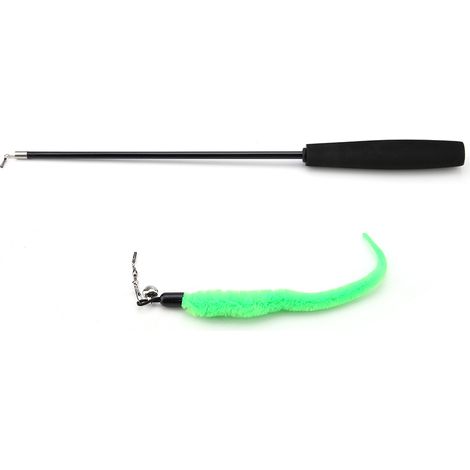 Canne à jouer élastique fil baguette jeu jouet tige pour chat chaton animal de compagnie noir haute interactif (1/5)