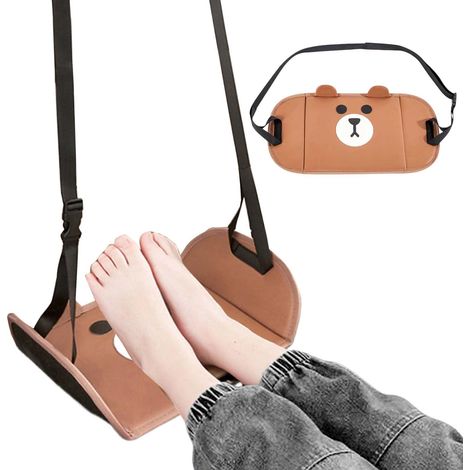 Reposapiés de viaje, portátil, plegable y ajustable, ideal para coches, trenes de alta velocidad, aviones y oficinas.