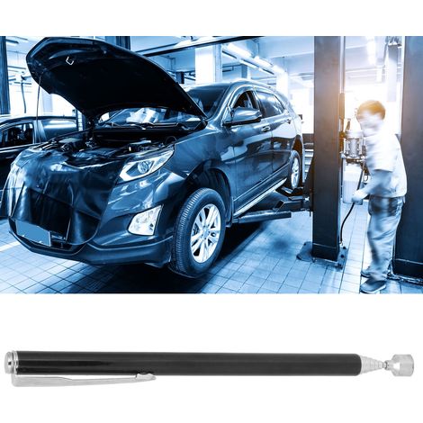 900 g Permanentmagnet-Aufnahmestift, Teleskop-Aufnahmewerkzeug aus Edelstahl mit Clip, Schwarz (1/5)