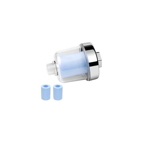 Filtre de douche, 1/2" Filtre anti calcaire, avec 3 Filtres bleus remplaçables, une Filtration Efficace des Impuretés dans L'eau, Filtre robinet pour la Salle de bain ou la Cuisine