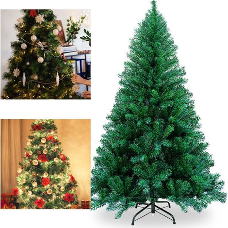 SWANEW Albero di Natale Artificiale 1000 Rami Pigne in PVC Verde 210 cm (1/5)