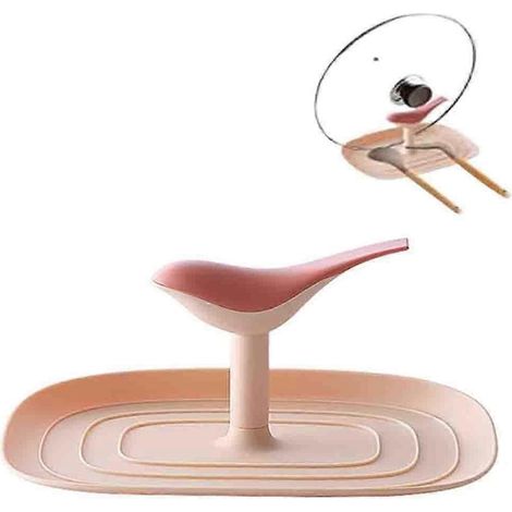 Ustensile de cuisine en forme d'oiseau, design moderne pour la plaque de cuisson, support de rangement multifonctionnel avec bac récupérateur de gouttes, idéal pour la cuisine et la table à manger. (1/4)