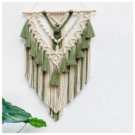Tissé à la Main Couleur Macramé Tenture Murale Ornement Boho Artisanat DéCoration Magnifique Tapisserie pour Salon DéCor (1/4)