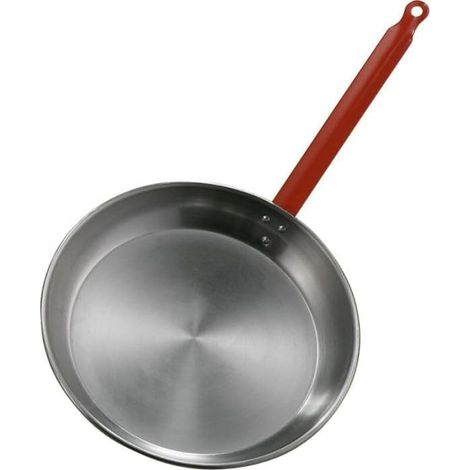 Padella liscia lucidata in ferro spazzolato per cucina con manico ideale 24 cm