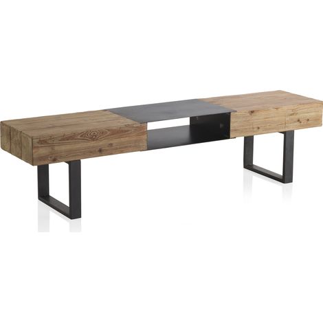 TV-Ständer aus Holz mit Metallbeinen (1/2)