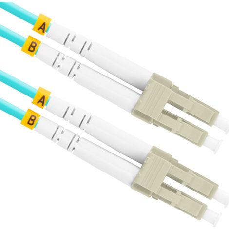 Cordon de brassage à fibre optique Lanberg MM LC/UPC-LC/UPC DUPLEX 3,0 mm OM3 50/125 LSZH 2 m aqua (1/5)