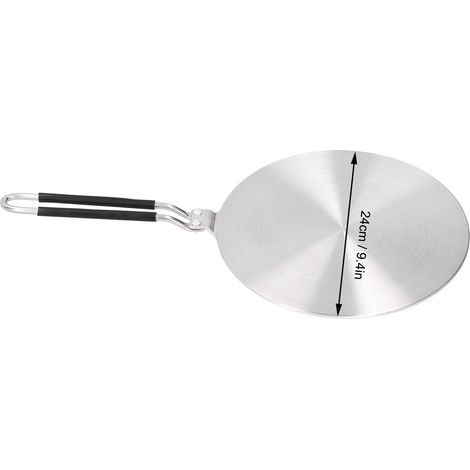 Diffuseur de chaleur en acier inoxydable, plaque adaptatrice à induction pour cuisinière à gaz et ustensiles de cuisine, 24 cm (1/5)