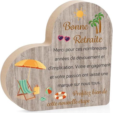 Cadeau Retraite Collegue de Travail, Décoration Planche en Bois en Forme de Coeur Balancier, Idée Cadeau Retraite O OBJET DECORATIF (1/5)