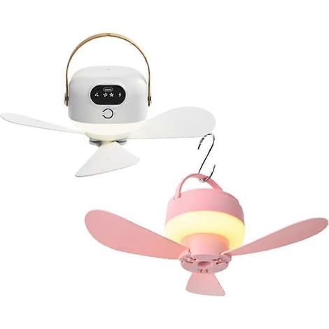 Ventilateur de camping avec lumière, lot de 3 ventilateurs de camping rechargeables avec lumière, ventilateur de tente USB portable 3/5 vitesses, petit ventilateur de plafond pour le camping (1/5)