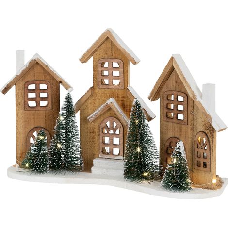 Dekofigur Haus aus Holz,LED, 38 x 27 cm (1/5)