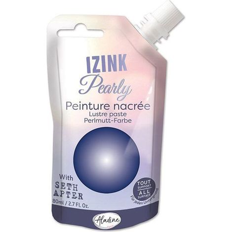 Peinture - Izink - Pearly - Bleu électrique - 80ml - Nacré - Acrylique