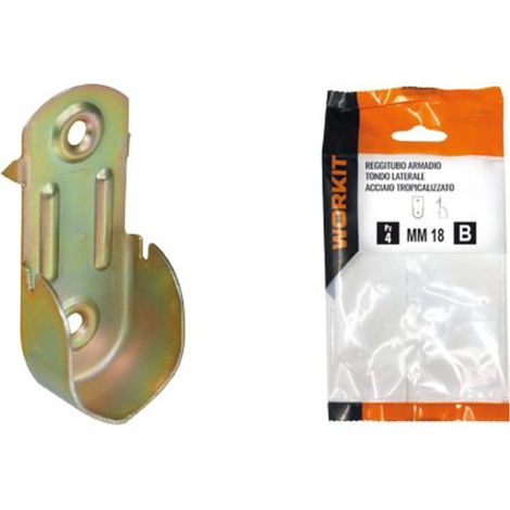 REGGITUBO ARMADIO TONDO LATERALE SELF WORKIT - ACCIAIO TROP TUBO MM 18 CF=PZ 4 - 5 Confezioni