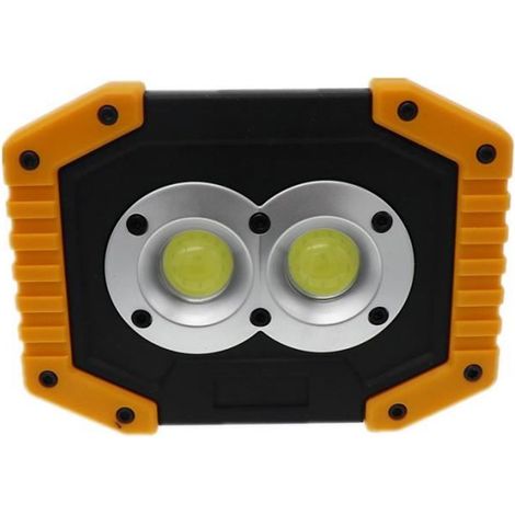 1 projecteur extérieur, LED rechargeable avec batterie 18650, lampe de travail portable pour chantier et jardin