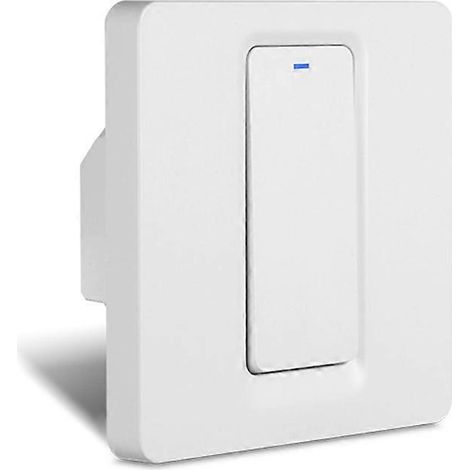 Interrupteur connecté Tuya WiFi 1 voiefil neutre requis (UE/Royaume-Uni)bouton mural intelligent avec indicateur LED et contrôle via applicationblanc (1/5)