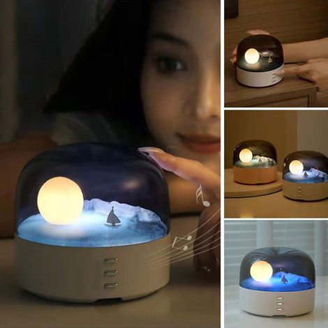 Lumière d'ambiance musicale LED New Moon - Trois couleurs réglables - Lumière décorative avec son stéréo - Cadeau pour les amis et la famille. (1/4)