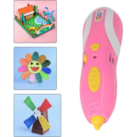 Stylo d'impression 3D basse température D0757B, stylo 3D stéréoscopique sans fil pour enfants, rose (1/5)