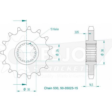 Pignon de sortie de boite Esjot pour Moto Honda 750 Vf C Magna