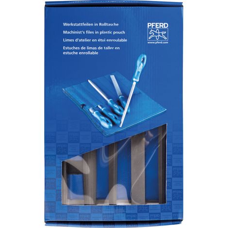 PFERD TOOLS Werkstattfeilen-Set WRU 5-tlg. in Rolltasche 200mm Hieb 2 universell zum Schruppen und Schlichten