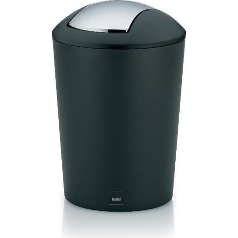 Kela Cubo de Basura para Baño Negro 5 Litros Tapa Abatible