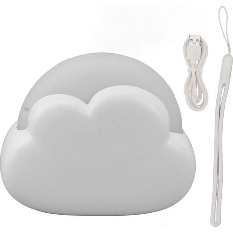 Veilleuse mignonne pour enfants, 2 couleurs réglables, rechargeable par USB, mini lampe de chevet pour bébé, décoration de table, chambre d'enfant, dortoir, blanc