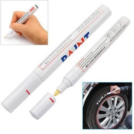Feutre Pour Pneus - Encre Permanente - Blanc - Pour Voiture - 1 Pièce