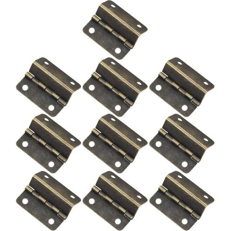 Lot de 10pcs Charnières Meuble Robustes à Trois Volets en Fer pour Boîte en Bois, Faciles à Installer, pour Coffre de Rangement Extérieur Cuisine ou Salon (1/5)