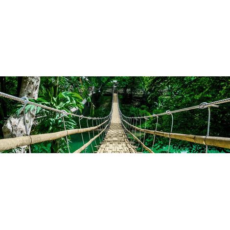 Tableau sur toile pont de bambou 30x97 cm - Impression sur Toile Murale Décorative - Image imprimée en HD sur Toile - Toile sur Châssis en Bois FSC - Fabriqué en France (1/5)